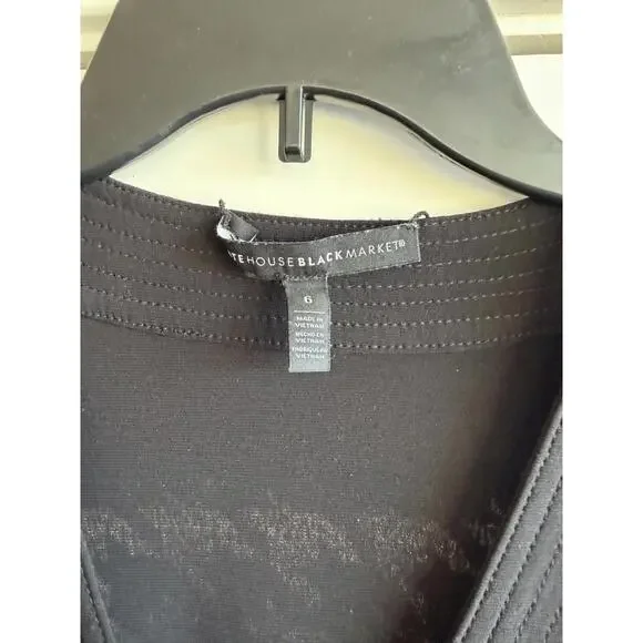 WHBM Bold Houndstooth Reversible Faux Wrap Belted Dress 6 - Picture 4 of 11